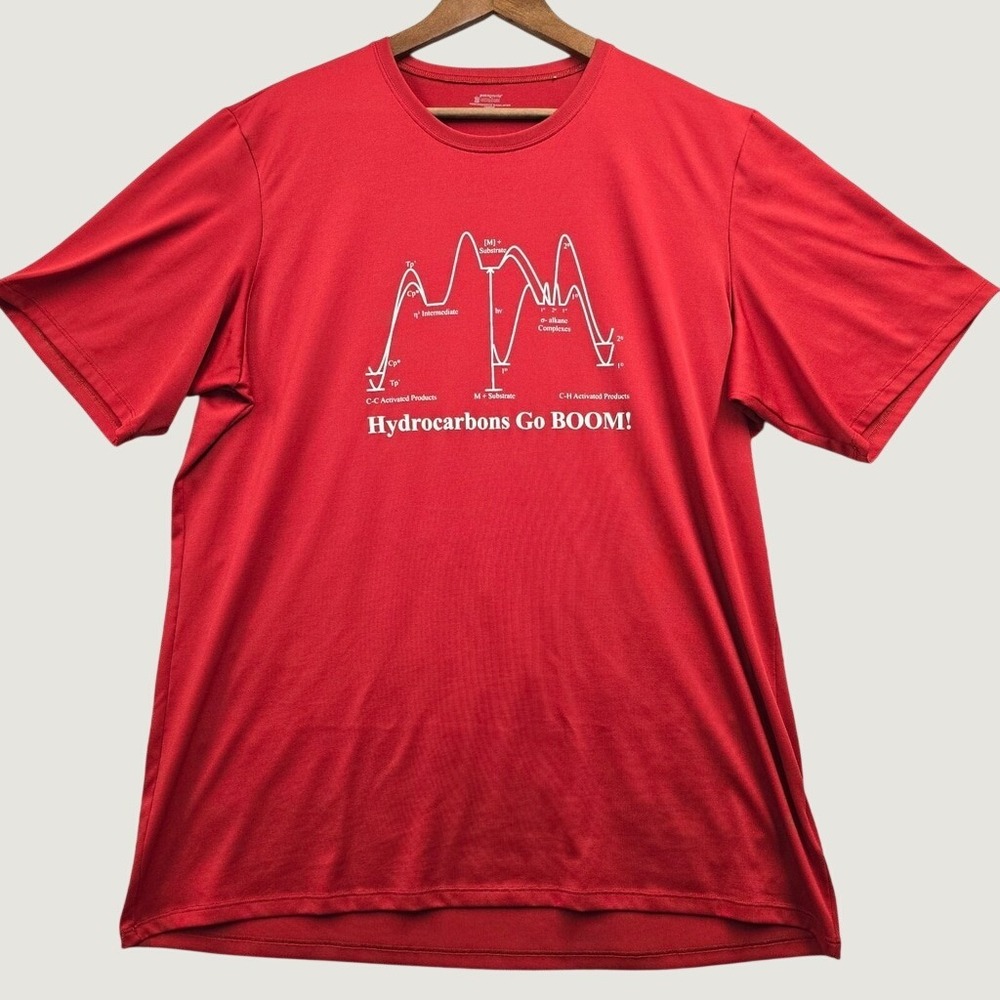Patagonia Capilene Shirt Mens XXL Red Hydrocarbons Go BOOM Gorpcore Science